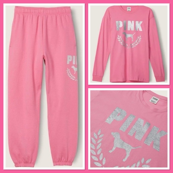 PINK Victoria's Secret Pants - NWT VS PINK GLITTER LOGO SET